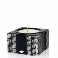 ZNICZ CERAMICZNY KOSTKA CZARNO SREBRNA 11 cm ZNICZ POLSKI